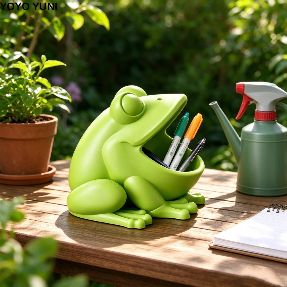 3D Printed T-Rex Pencil Holder Large Capacity Frog Animal Dinosaur Desk Organizer Stationery Storage PLA Material
