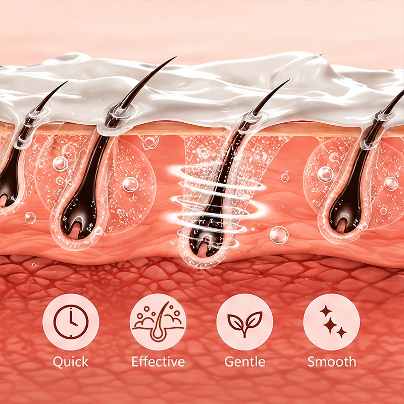YUITIKUE 65g Kokosnussöl Haarentfernungscreme - Mit Vitamin E Angereichert, Sanft & Feuchtigkeitsspendend für Frauen – Detail 3
