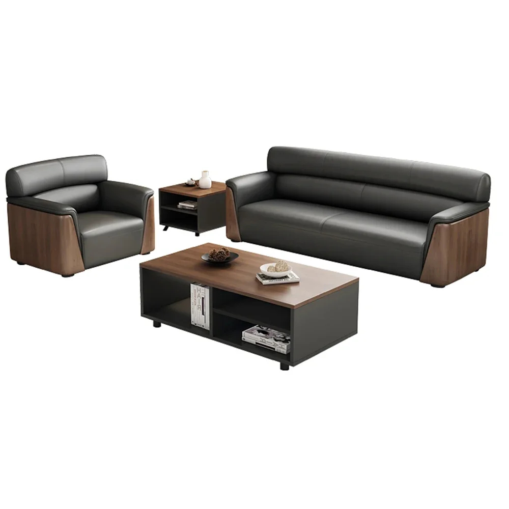 office sofa simple modern business reception  coffee table set three-person manager room meeting