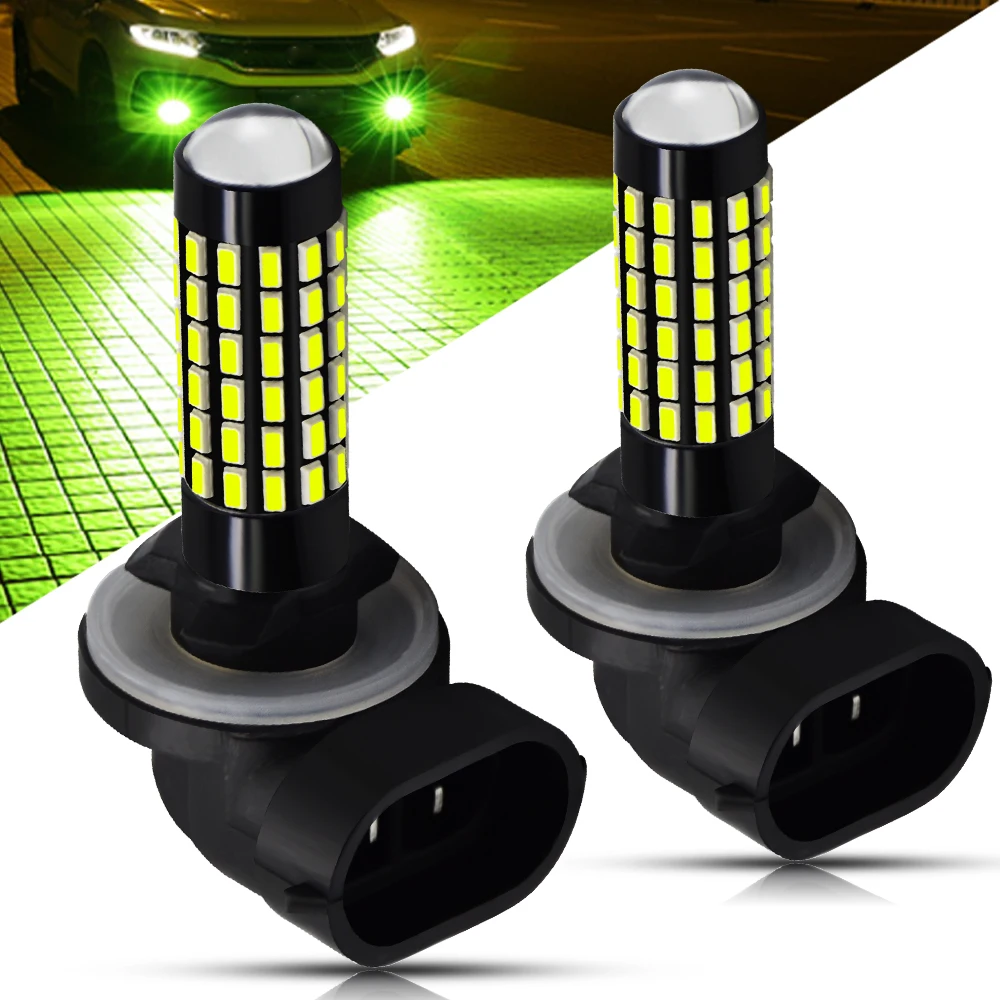 

2pcs 880 881 H1 H3 LED Bulb Car Fog Light Bulb 3014 78SMD White/Limen Green Color Light,DC12/24V