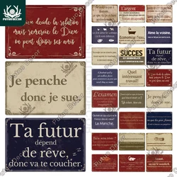 Putuo Decor Tin Sign Humorous French Vintage Metal Plate Funny Tin Poster Home Decoration for Living Room Bedroom Wall Decor