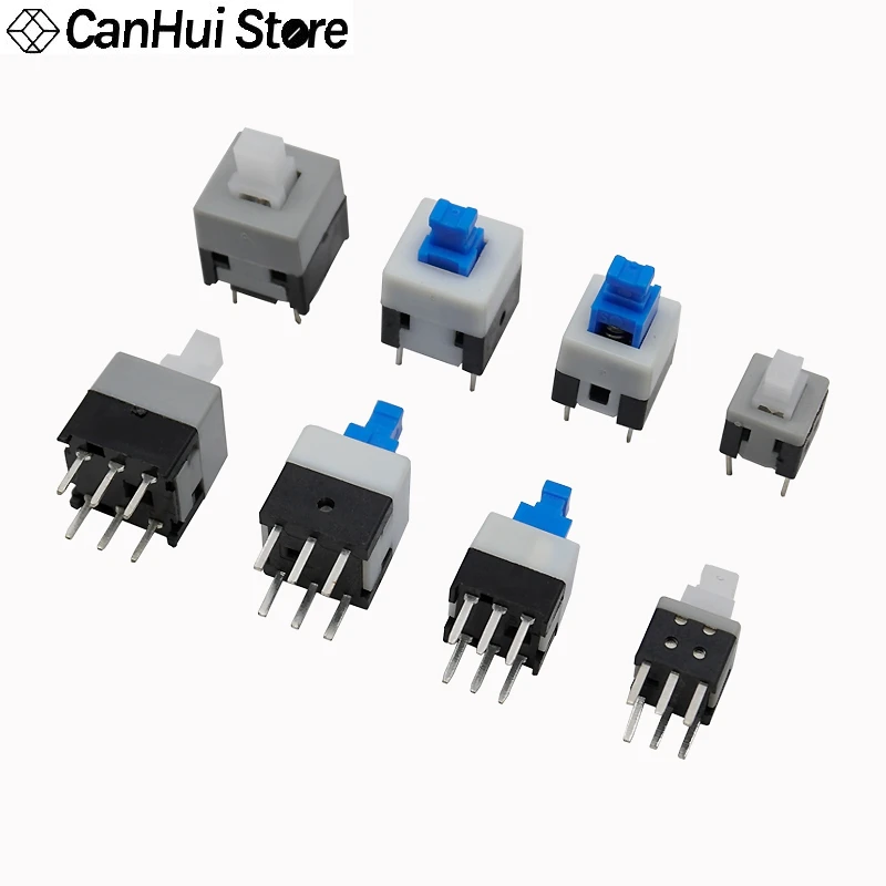 10pcs 5.8*5.8mm 7*7mm 8*8mm 8.5*8.5mm Micro Tact Button Switch 5.8*5.8 / 7*7 /8*8 /8.5*8.5 6Pin Self Locking/Reset Power Switchs