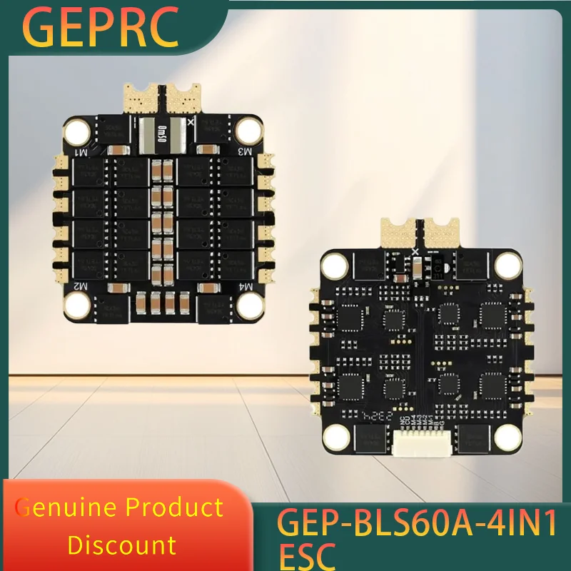 

GEPRC GEP-BLS60A 4IN1 ESC - 60A Brushless Electronic Speed Controller, 2-6S LiPo, BLHELI_S, for FPV Racing Freestyle Quadc