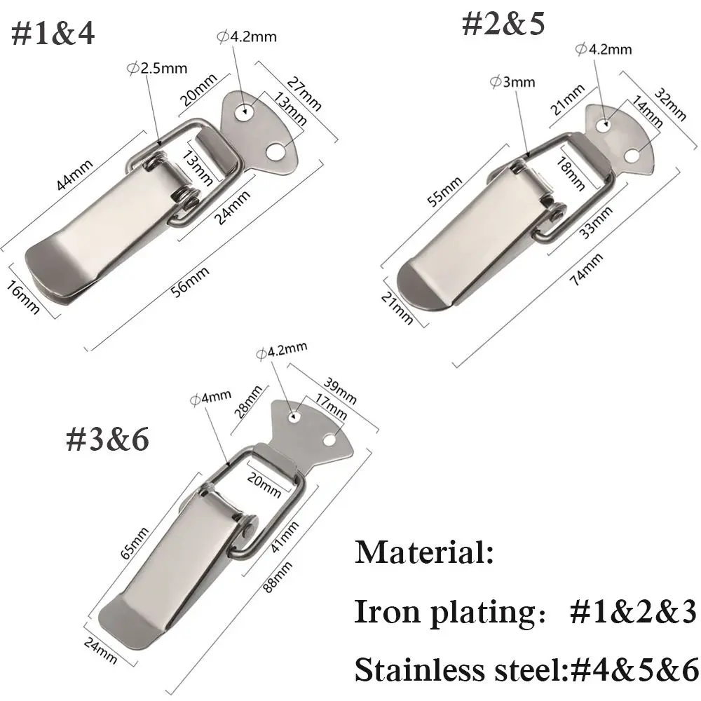 Custodia per armadietto Hardware in acciaio inossidabile custodia a molla chiusura a levetta Hasp accessori hardware per bagagli fibbia per scatola