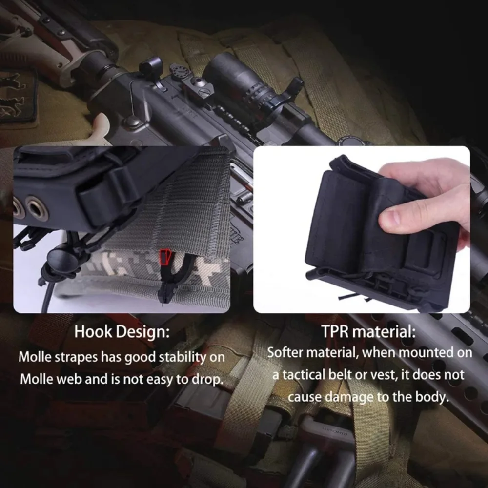 Tactical Magazine Pouch Molle for Ar15 M4 5.56 7.62 9mm Scorpion Fast Mag Quick Release Mag TPR Holster Adjustable Case Box - view 5