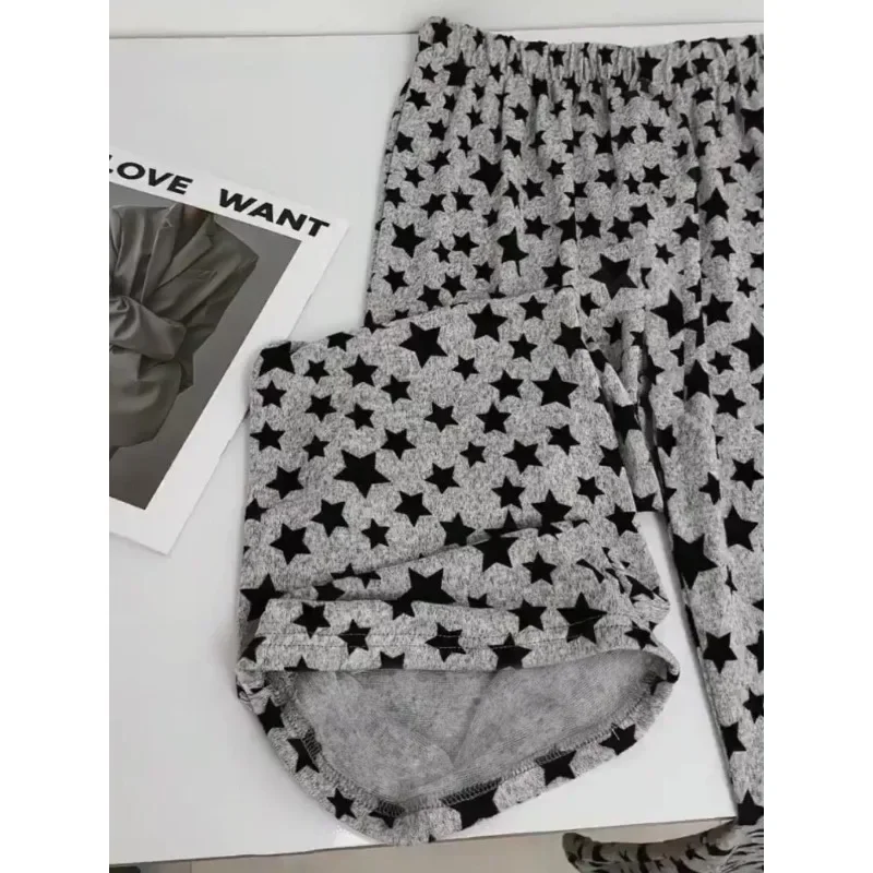 Pants Loose Comfort Home Pants Star Soft Refreshing Can Be Worn Outside Extra Large  Summer 40-150 KG Thin Pupil Female Pajama