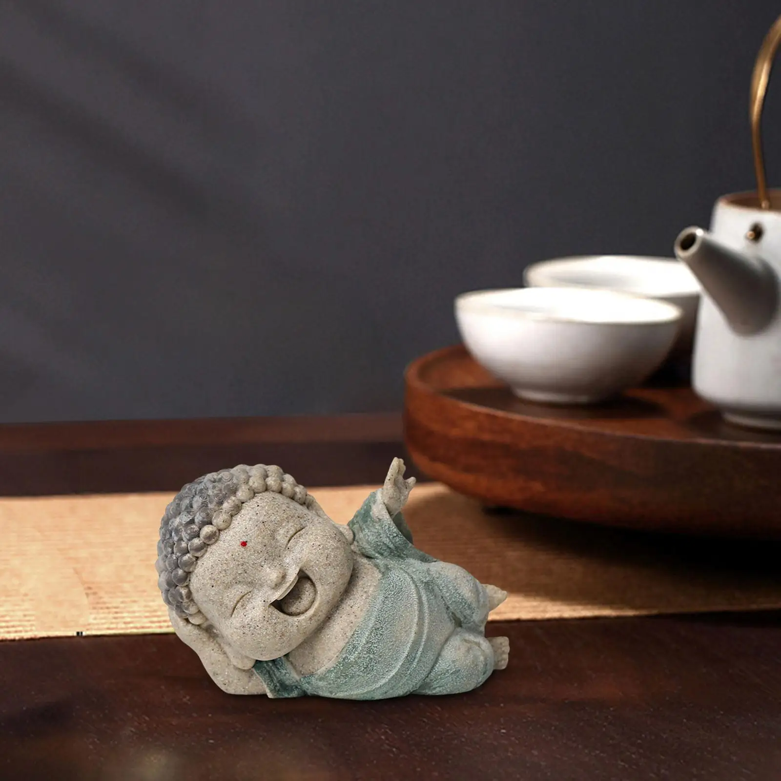 

Buddha Statue Buddhist Figurine Desktop Ornament Collectible Craft Monk