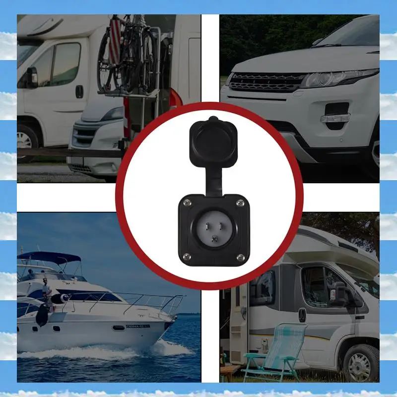 

A11I Фланцевый впуск ETL 15 А Вилка для автодома Розетка Блок нагревателя Заглушка бампера с водонепроницаемой крышкой NEMA 5-15 Мужская настенная вилка США