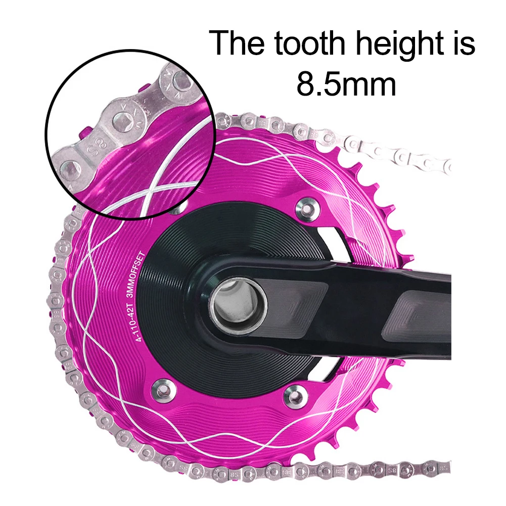 

Narrow Wide Road Bike Single Chainring BCD110mm 4 Bolts 3mm Offset for R7000 R8000 R9100 R7100 R8100 R9200 RX510