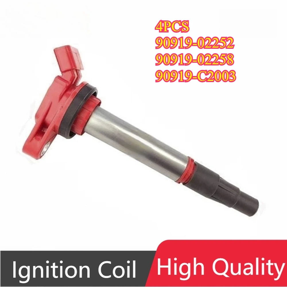 

4Pcs 90919-02252 90919-02258 90919-C2003 UF596 Ignition Coils For Toyota Corolla Prius Pontiac Vibe Scion XD Lexus CT200h 1.8L