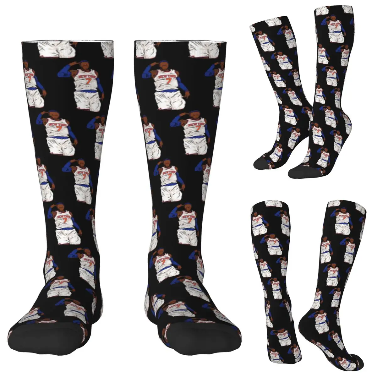 

Carmelo Anthony Celebration Sketch Socks Harajuku Stockings All Season Long Socks Accessories for Unisex Gifts