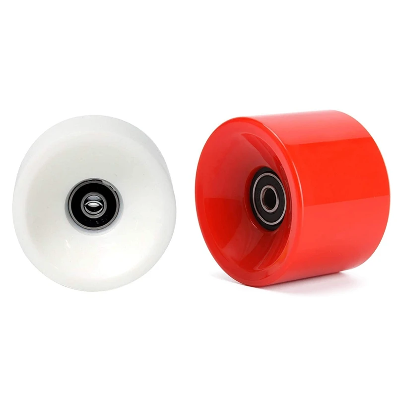 Set di 4 ruote 70mm 78A mozzo Offset Solid Longboard Wheels con ABEC 9 Black Bearing Riding Longboarding Wheels, bianco