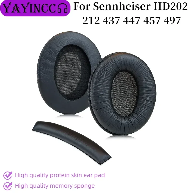 وسادات أذن بديلة من YAYINCC/وسادة شعاع الرأس لـ Sennheiser HD202 212 437 447 457 497 ملحقات إصلاح غطاء الأذن لسماعات الأذن، #2