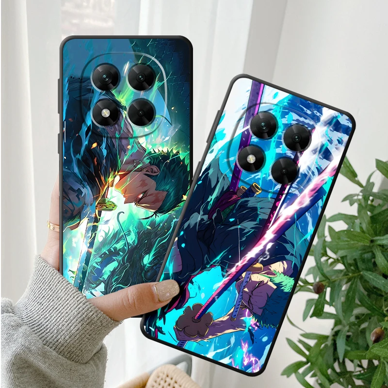 One Piece Creativity Zoro Case for Xiaomi Redmi Note 11s 13 14 Pro Plus 9 10 11 12 Pro 12s 9S 10S 7 8 Black Soft Phone Cover