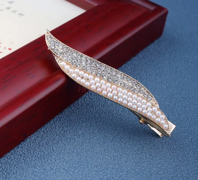 Rhinestone edge clip, female side hair clip, exquisite and high-end, duckbill clip, minimalist