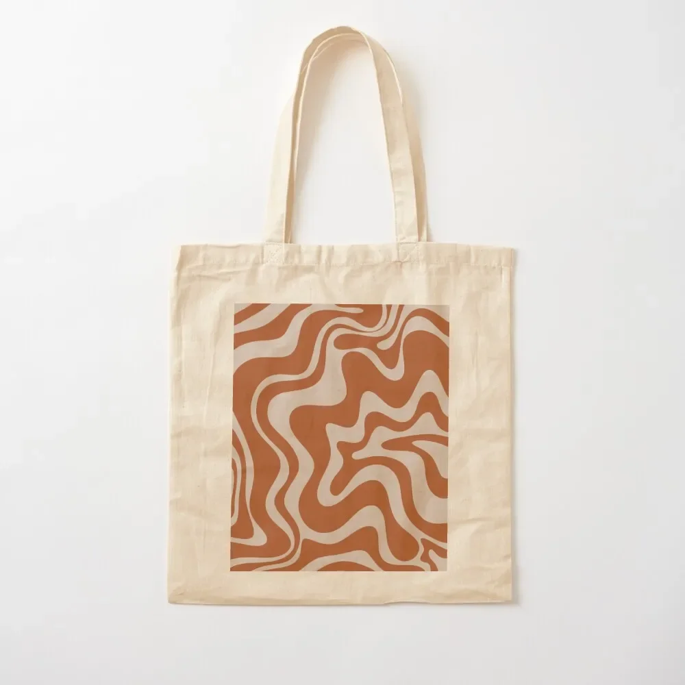 

Liquid Swirl Retro Abstract Pattern in Clay and Putty Earth Tones Tote Bag shopping trolley bag canvas tote Tote Bag