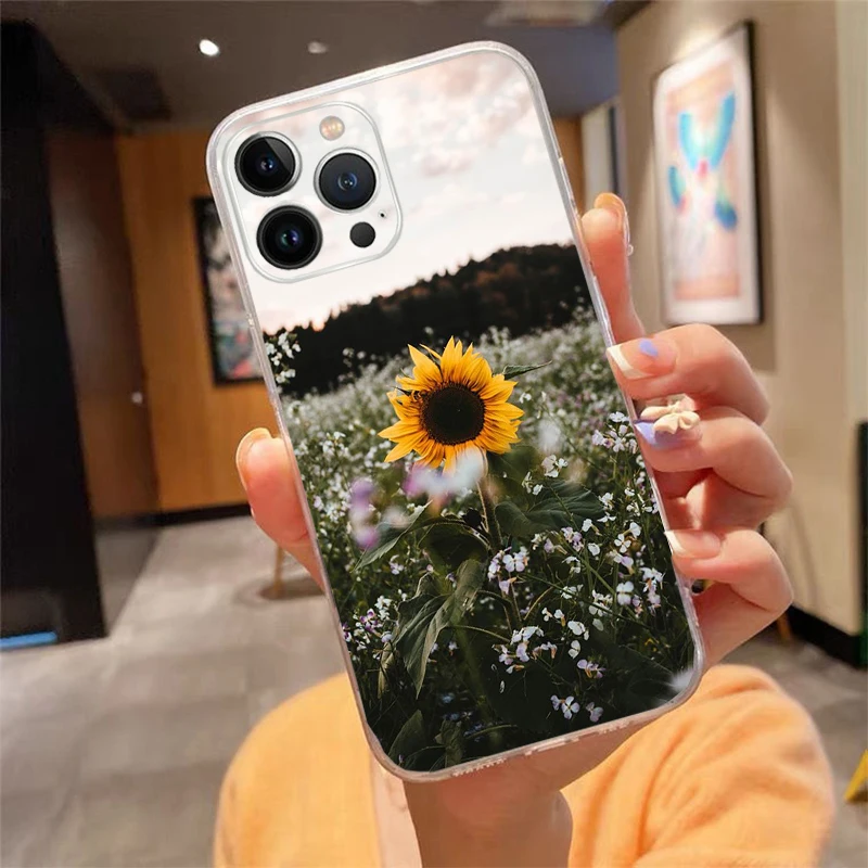 

Phone Case For iphone 17ProMax Air 16 15 14 13 Pro Max 15 16 Pro 15Plus Beautiful Flower sunflower