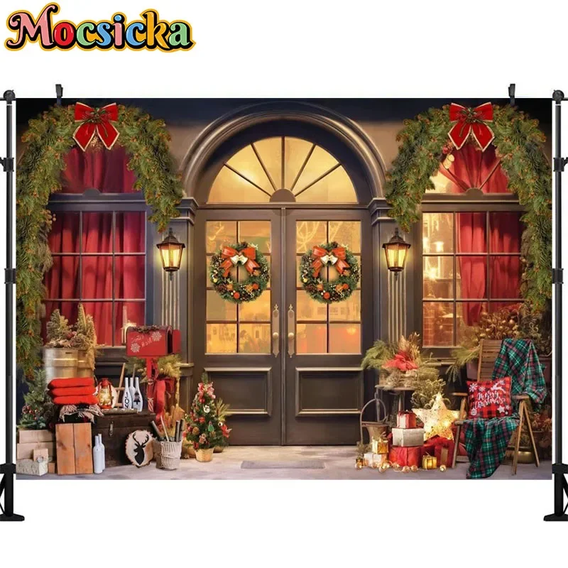 Christmas Candy Store Photography Background XAMS Gift Garland Decoration backdrops Kids Photo Portrait For Studio Props