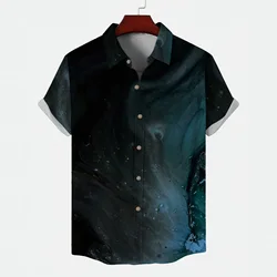 Fashion Man 2024 Short Sleeve Shirt Man Color Smudge Mens Summer Shirt Rendering Official-website Comfortable and Lightweight