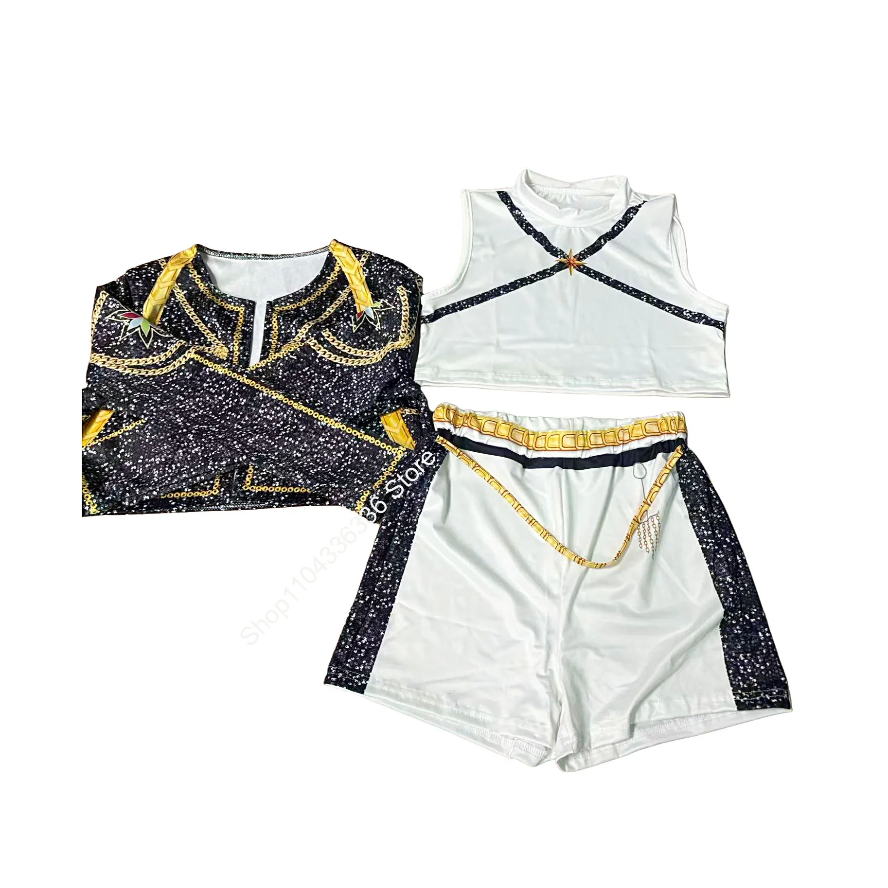 أزياء فتاة أنيمي Kpop شيطان هنتر التأثيرية أزياء رومي التأثيرية للفتيات نمط جديد أغنية ذهبية لمرحلة الأداء ملابس حفلة الهالوين