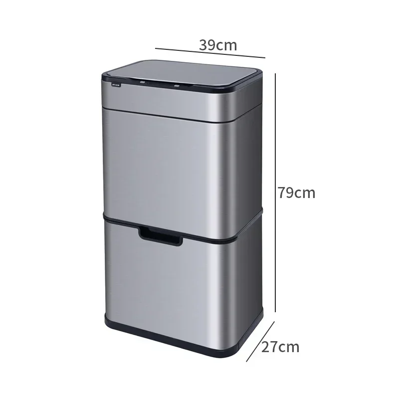 cross-borderHot salesAutomatic 50L Rectangle Sensor Sanitary Smart Bin Garbage Street Sorting Kitchen Waste Outdoor Stainless St