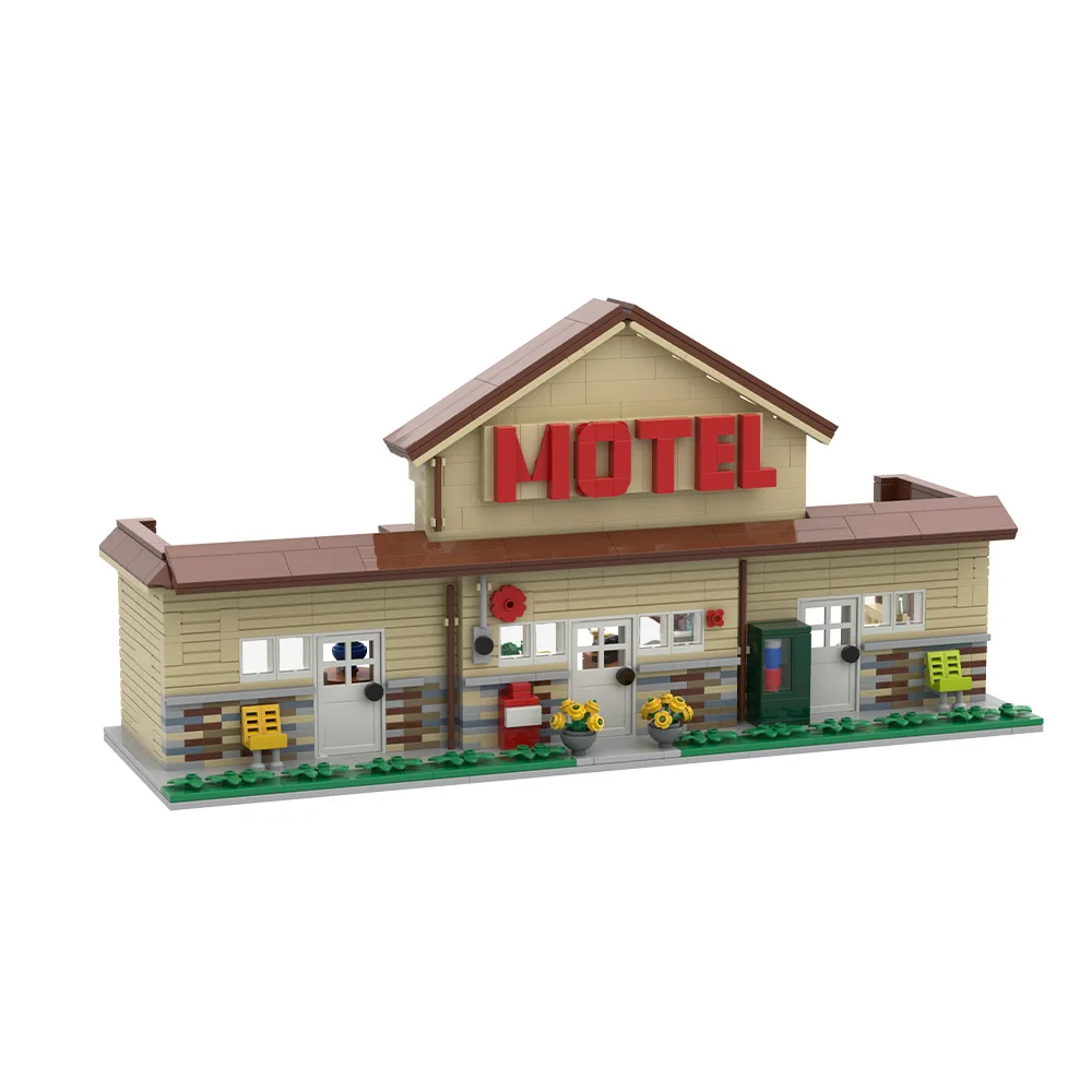 

MOC Rosebud Motel Building Blocks Model Movie Schitt's Creek Bricks Architecture Street View Assembly Toys Kids Birthday Gifts