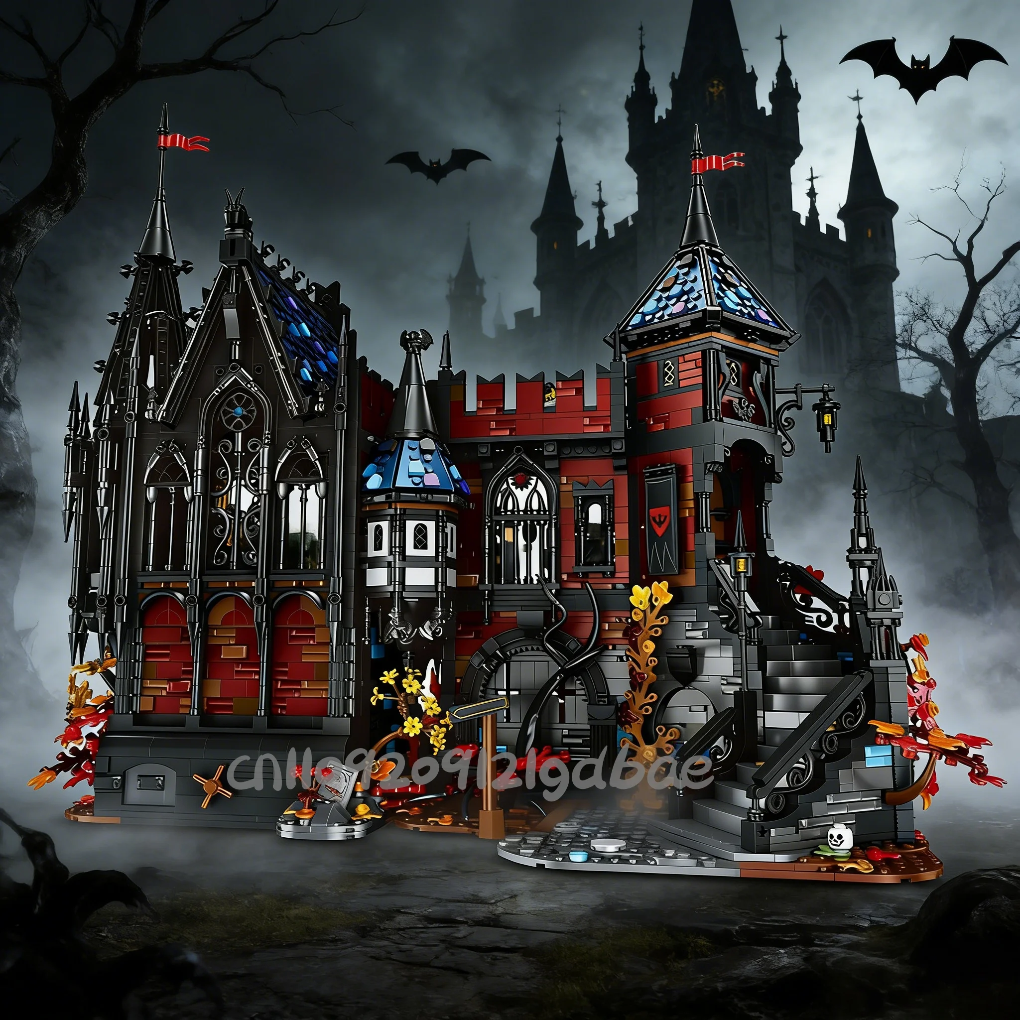 

2026 new Halloween city hot-selling street view Moc Transylon adventure model DIY creative creative toy puzzle gift brick