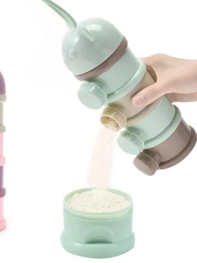 HOMFISH 4 couches ours Style Portable lait en poudre boîte plusieurs ouvertures infantile bébé nourriture stockage boîte tout-petits Snack conteneur