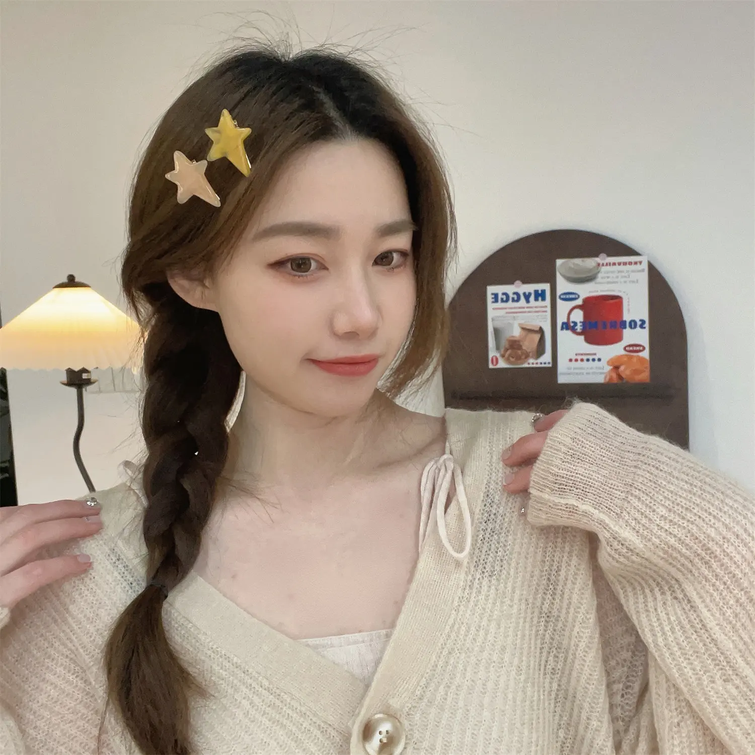 

Irregular Star Bangs Side Hairpin Korean Fashion Sweet Cute Edge Clip Pentagram Duckbill Clip Women Y2k Hair Styling Accessories