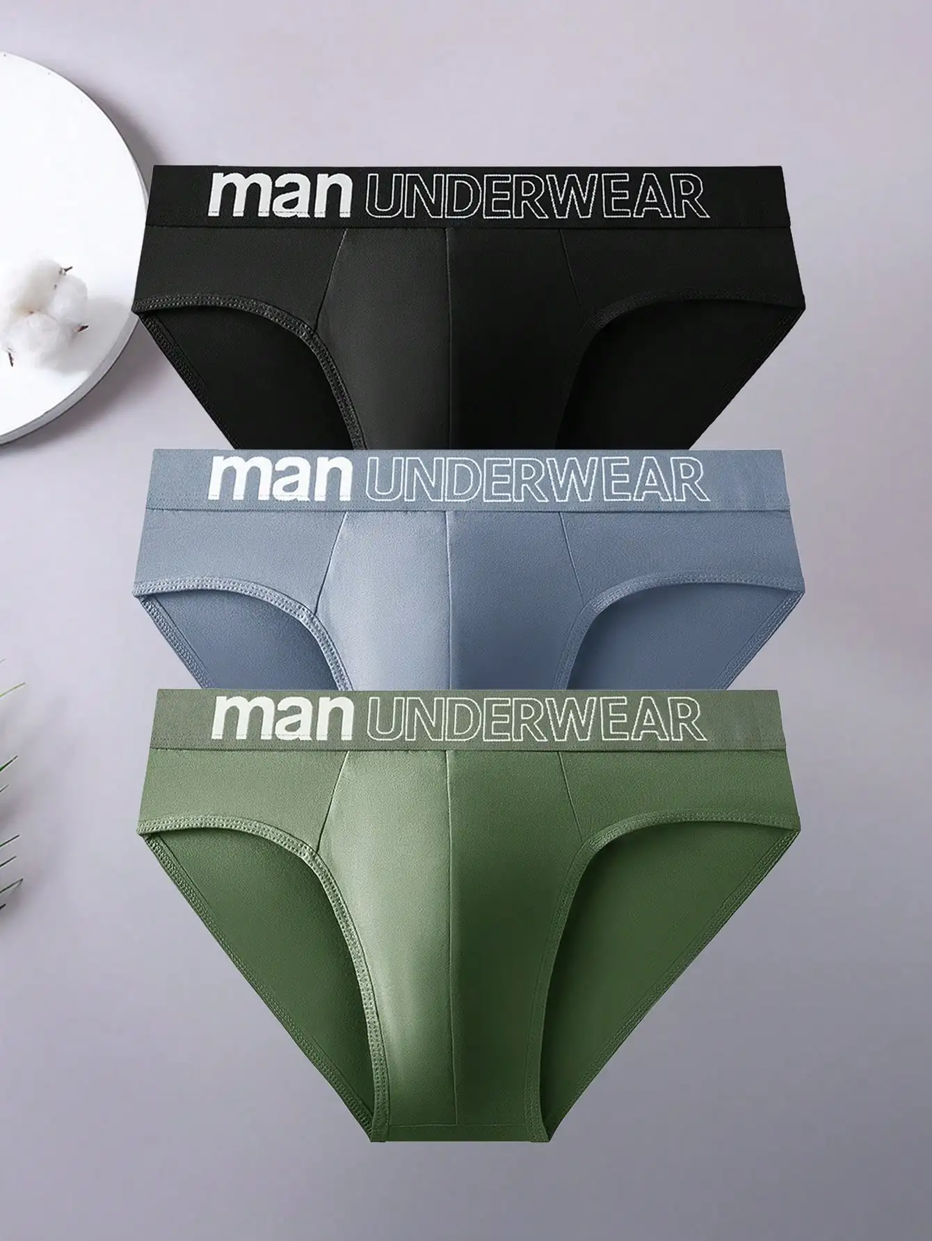 

men's triangle pants simple casual sporty fashionable letter knitted underwear mid waist comfortable and soft men's briefs