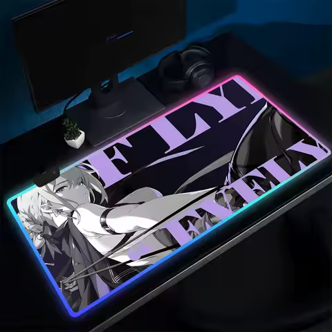 Evelyn Zenless zone zero Mouse Pad Anime Gaming Mouse Pad LED Table Pads Backlit Rubber Desktop XXL Mousepad RGB Desk Mats