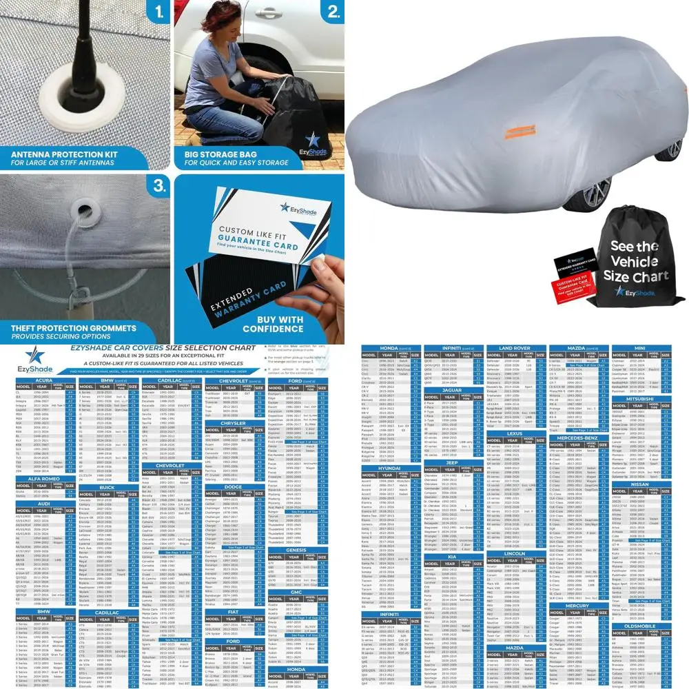 

All-Weather 10-Layer Car Cover for Outdoor Protection - Size C3, Fits Corvette, Mustang, Porsche & Classic Cars