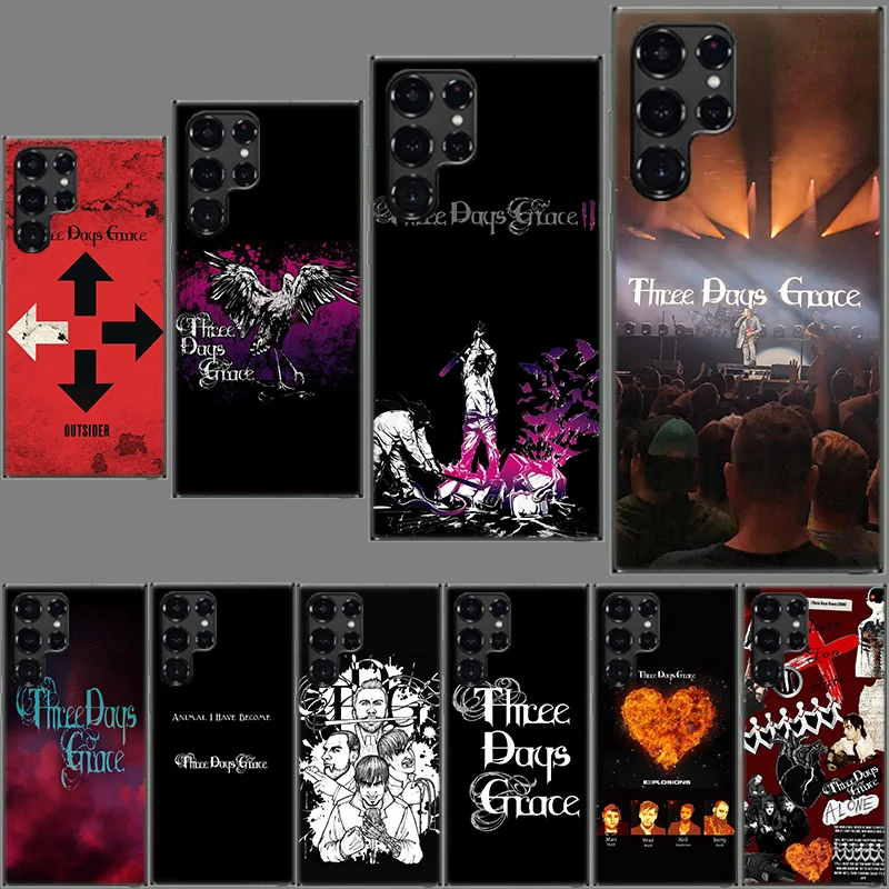Capa de Telefone T-Three Days G-Grace para Samsung Galaxy S24 S23 S21 S20 FE S22 S26 Ultra S25 Edge S10 Plus, Capa Transparente em TPU