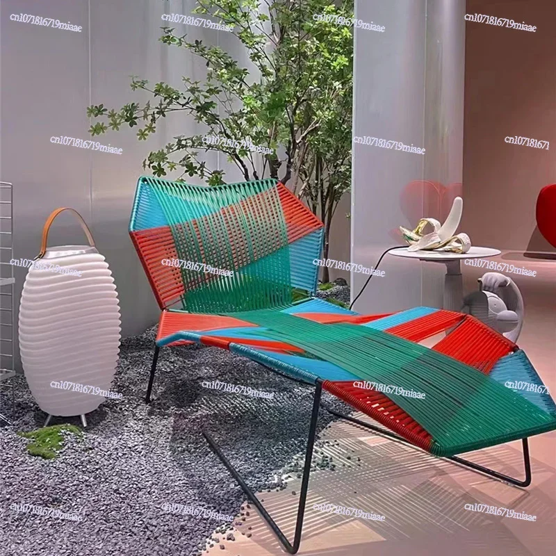 Rattan Lounge Sofa Bed Outdoor Waterproof Leisure Daybed For Courtyard Terrace Seaside And Swimming Pool Side Decor