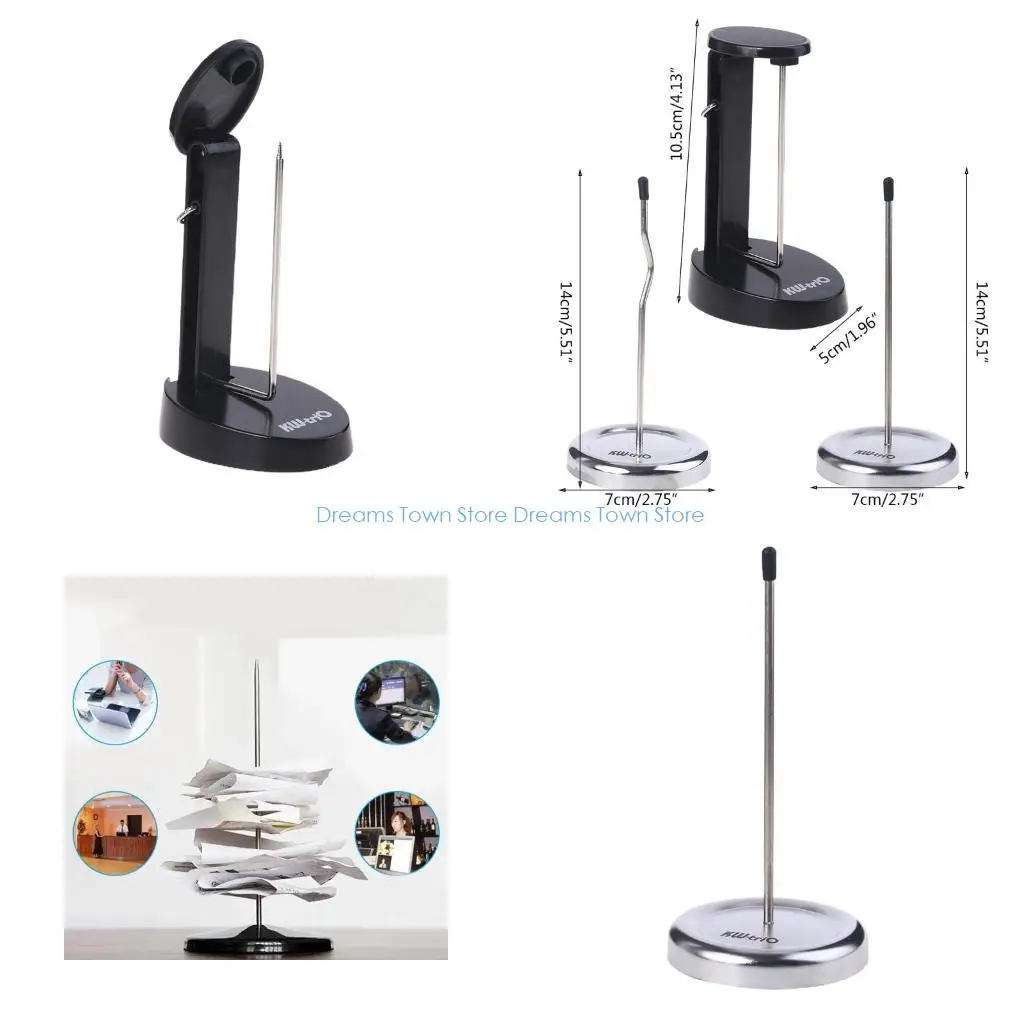 HX6A Restaurant Receipt Holder Check Spindle with Round Base Desk Straight Rod