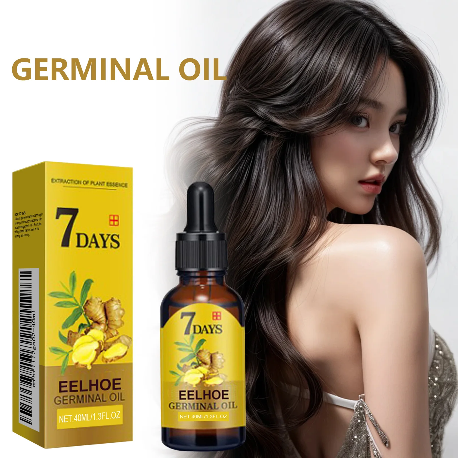 

Ginger Hair Growth Oil Anti Hair Loss Nourishing Strengthening Hair Roots Scalp Damaged Treatment Moisturizing Hair Essence 40ML