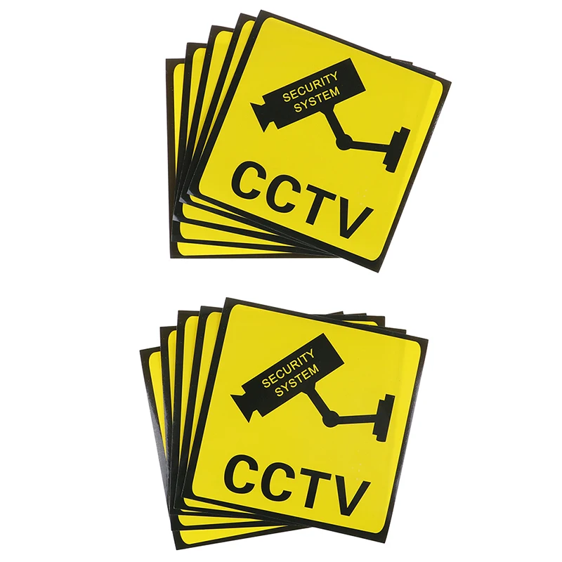 10Pcs CCTV Video Surveillance Security Camera Alarm Sticker Warning Signs