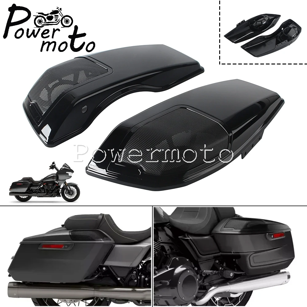 1 Pair Speaker Saddlebag Lids Saddle Bag Cover For Harley Touring CVO Road Street Glide FLHX FLTRX FLHXU FLHXSE FLTRXSE 2023-Up