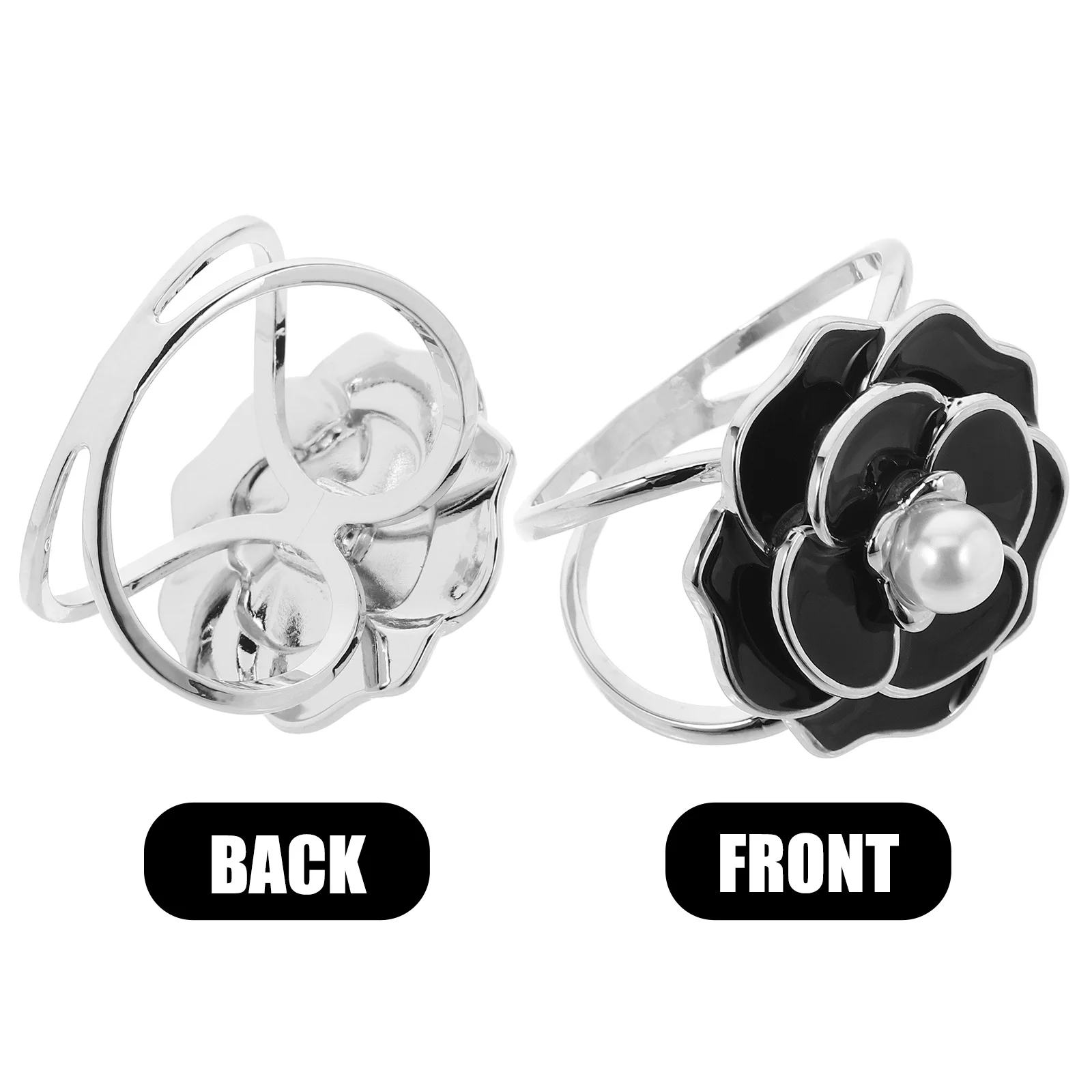 أنيقة وهمية اللؤلؤ وشاح حلقة كليب للنساء زهرة تصميم شال مشبك سبيكة وشاح السحابة أزياء الملابس التبعي