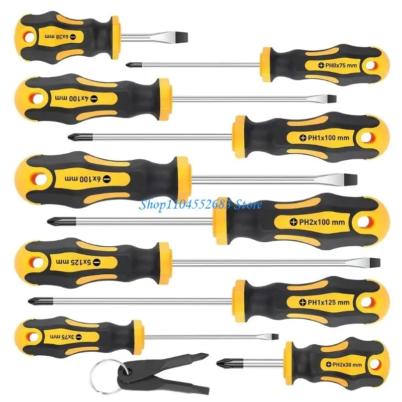 

Y6GD 12 Part Workshop Screwdriver Set Strong Shafts Not Slip Pulls Dense Case