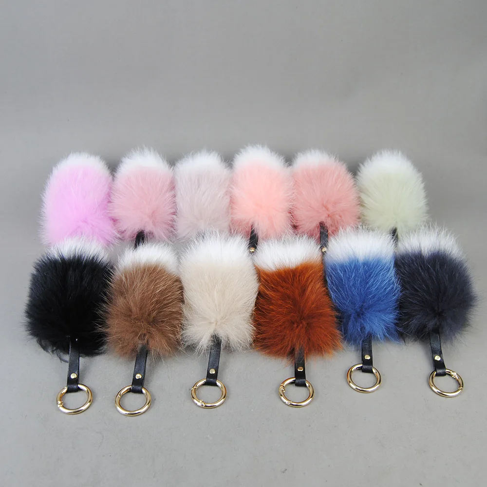 

Women Natural Little Real Fox Fur Tail Keychain Lanyard Pendant Luxury Cute Bag Car Charm Ornaments Plush Couple Keyring Gifts