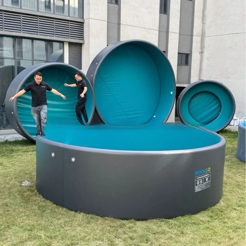 Double-layer inflatable brushed swimming pool 5 meters diameter round spot PVC swimming pool