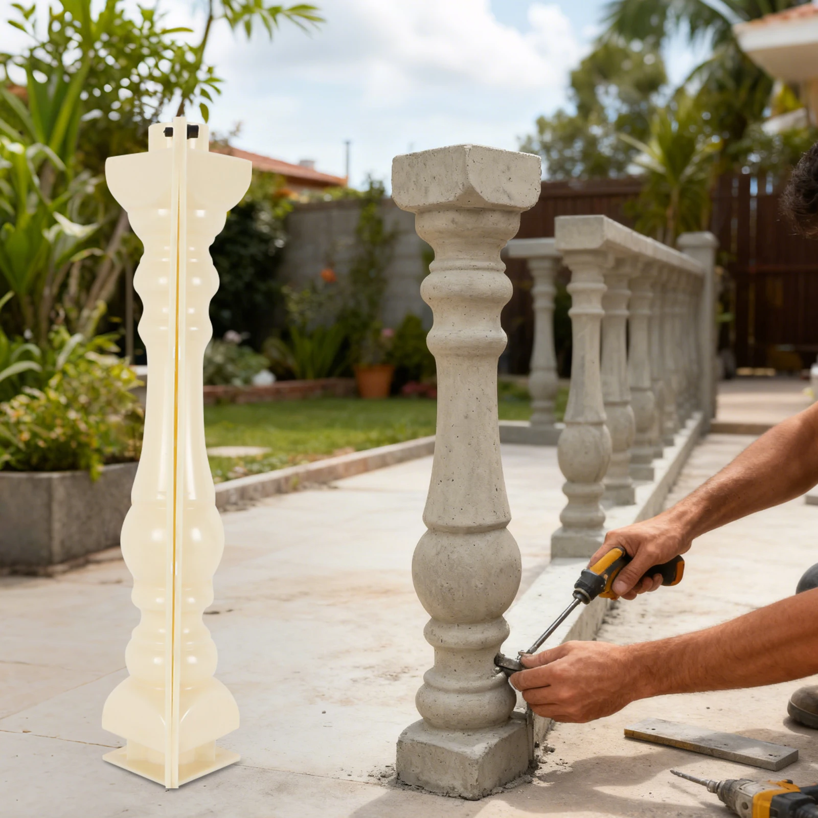 

Multi-style Balustrade Mold, Durable 3D DIY Mold for Concrete Gypsum Casting - Garden Courtyard Sidewalk Decoration