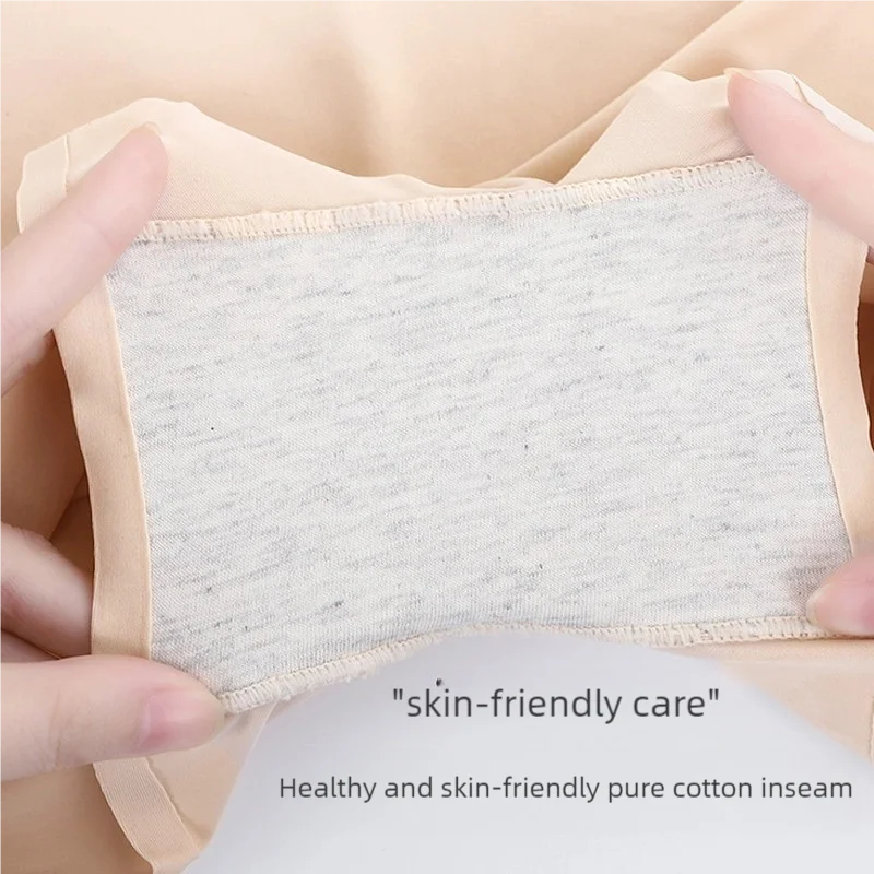قطعتان من سراويل السلامة بدون خياطة، سراويل ضيقة متوسطة الخصر مضادة للوهج للنساء، سراويل نسائية بأربعة زوايا، مريحة وقابلة للتنفس