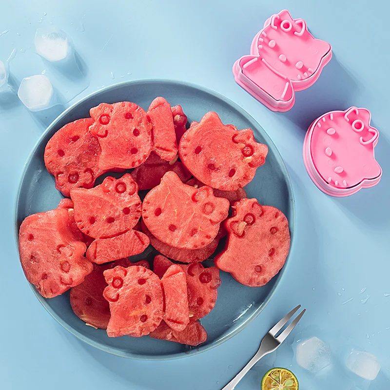 Sanrio Hello Kitty Cookie Moulds Fruit Sugar Pasty Cake Mold Anime 3D Stamp Cartoon Bread Mold Kitchen Accessories Baking Tools