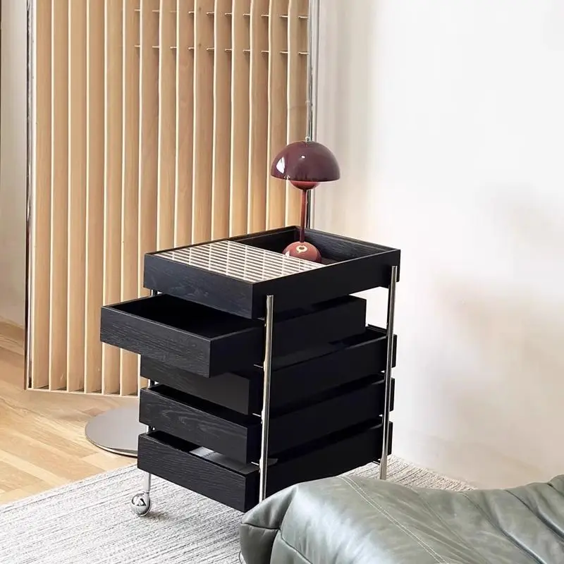 Medieval stainless steel, study file cabinet, retro removable, chest of drawers, bedroom bedside table