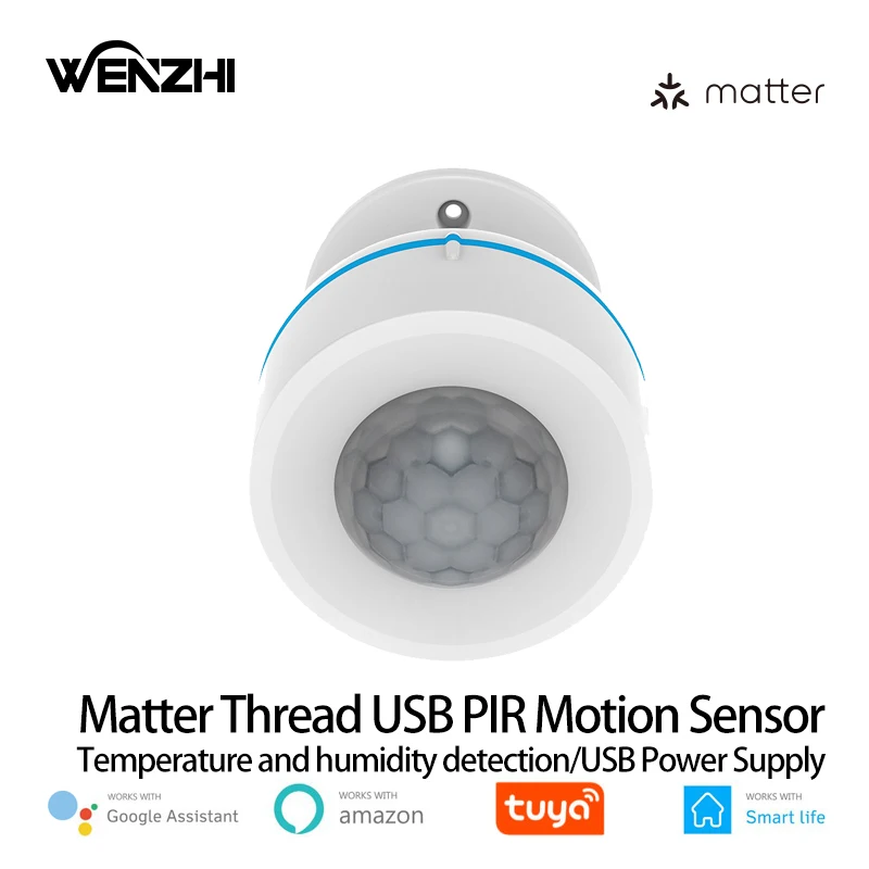 

Matter Motion Sensor PIR Infrared Human Body Movement Detector USB 5v/BatteryTuya Samrt Life APP Remote Control Home Automation