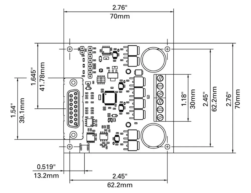 Plutools Brushed DC Motor Controller, Dual Channel, 2 x 20A, 60V, USB, CAN, 8 Dig/Ana IO, Cooling plate with ABS cover