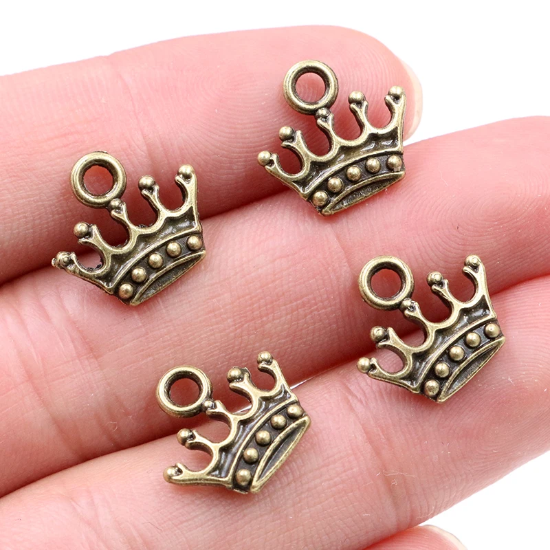 20pcs Charms Crown 13x14mm Tibetan Silver/Bronze Plated Pendants Antique Jewelry Making DIY Handmade Craft