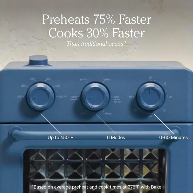POPULAR.Wonder Oven 6 في 1 مقلاة هوائية وفرن محمصة مع ضخ بخار مدمج، صديق للكونترتوب، تسخين سريع